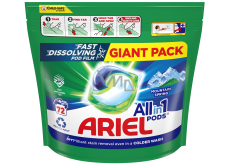 Ariel All in 1 Pods Gélové kapsuly Mountain Spring na pranie bielej a svetlej bielizne 72 kusov