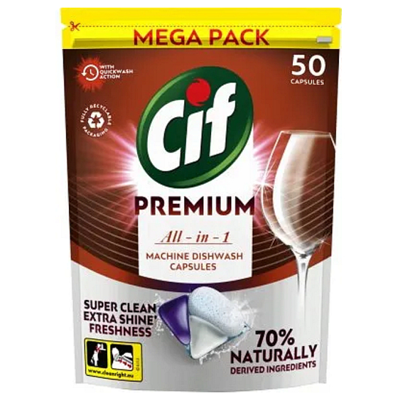 Cif Premium Clean All in 1 Tablety do umývačky riadu 50 ks