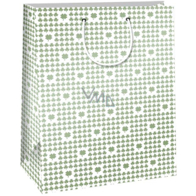 Ditipo Darčeková papierová taška 32,4 x 10,2 x 45,5 cm biela, štvorlístky