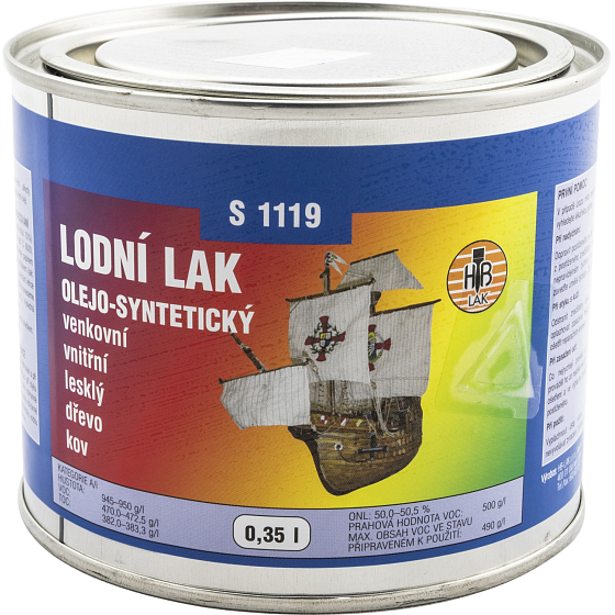 HB-Lak S1119, lodný lak, transparentný lak na lode, 350 ml
