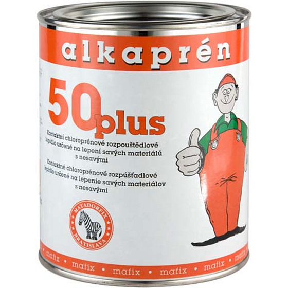 Alkaprén 50 plus, beztoluénové kontaktné lepidlo na gumu, kov, sklo, 1 l