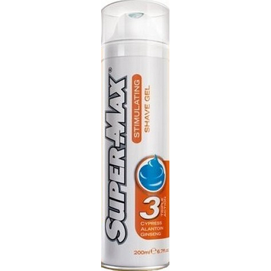 Super-Max Stimulating Shave Gél na holenie s trojitým účinkom 200 ml
