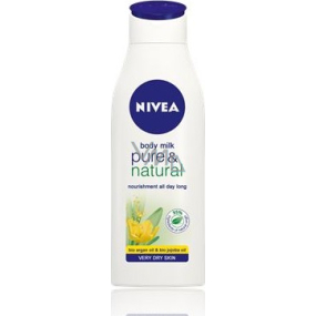 Nivea Pure & Natural Výživné telové mlieko pre veľmi suchú pokožku 250 ml