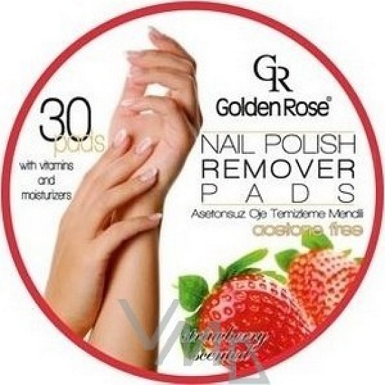 Golden Rose odlakovaciu obrúsky na nechty Strawberry Scented 30 kusov