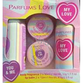 Parfums Love Glossy Girl BS 2x 50 ml + balzam na pery 2 x 10 ml dievčenské kazeta