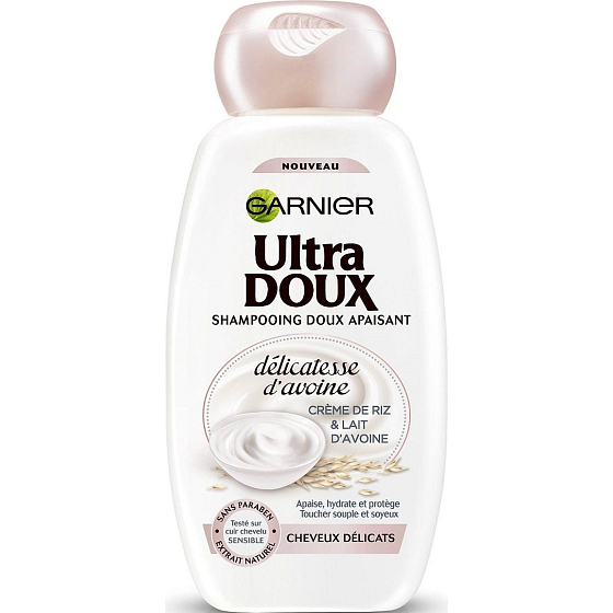 Garnier Ultra Doux Délicatesse jemný, upokojujúci šampón pre jemné vlasy 250 ml