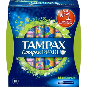 Tampax Compak Pearl Super dámske tampóny s aplikátorom 18 kusov