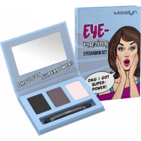 Misslyn Eye-mazing Eyeshadow Set paletka očných tieňov 01 Omg I Got SuperPower! 3 x 0,7 g
