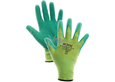 Kixx Groovy Green pracovné nylonové rukavice s latexovým povrchom, veľkosť 8, GD900320