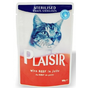 Plaisir Cat hovädzie v želé kompletné krmivo pre mačky kapsička 100 g