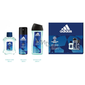 Adidas UEFA Champions League Dare Edition VI toaletná voda pre mužov 100 ml + sprchový gél 250 ml + dezodorant sprej 150 ml, darčeková sada