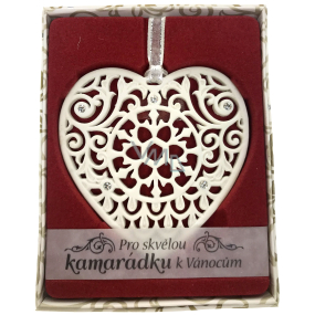 Albi Vianočný ornament s kryštálmi Swarovski na zavesenie s popisom - Pre skvelú kamarátku k Vianociam, cca 7 x 8 cm