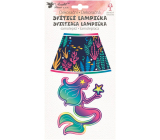 Lampička na stenu samolepiace svietiace LED morská panna 27 cm