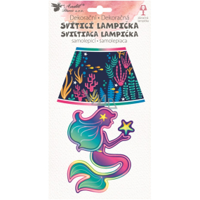 Lampička na stenu samolepiaca svietiaca LED morská panna 27 cm