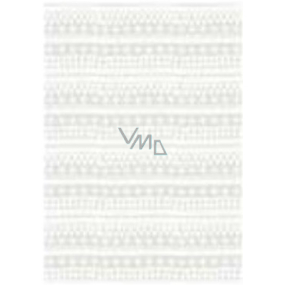 Ditipo Darčekový baliaci papier 70 x 100 cm Vianočný biele čiarky, vločky, srdiečka 2 archy