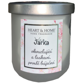 Heart & Home Svieža ľanová sójová sviečka s menom Jarka 110 g