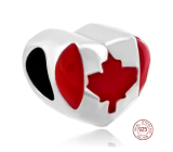 Prívesok Striebro 925 Kanadská vlajka korálek na cestovný náramok