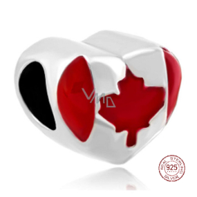 Prívesok Striebro 925 Kanadská vlajka korálek na cestovný náramok