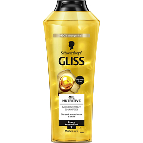 Gliss Oil Nutritive vyživujúci šampón pre rozštiepené vlasy, 400 ml