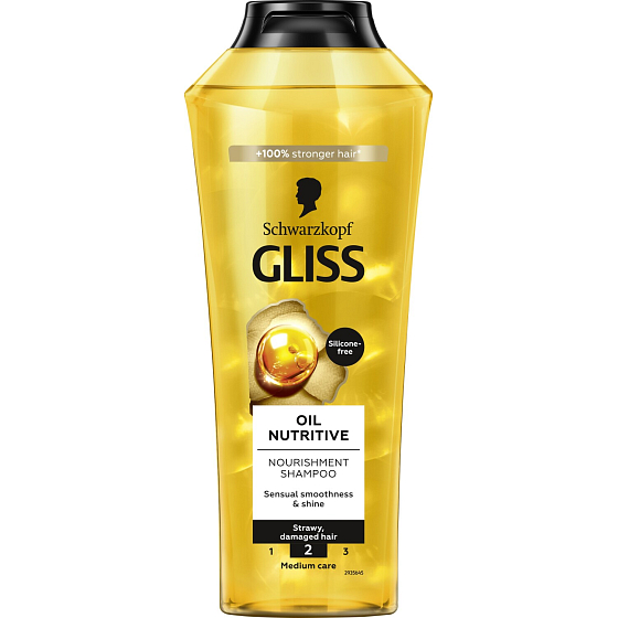 Gliss Oil Nutritive vyživujúci šampón pre rozštiepené vlasy, 400 ml