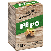 PE-PO Drevený podpaľovač kociek 28 ks
