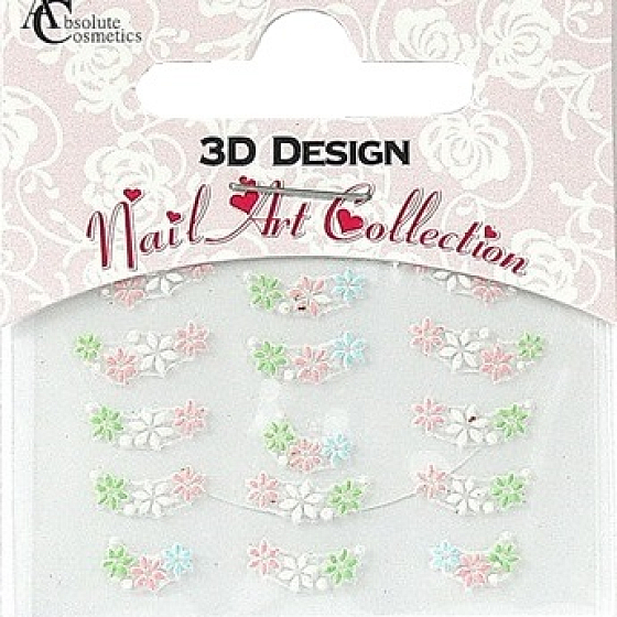 Absolute Cosmetics Nail Art 3D nálepky na nechty 1 aršík