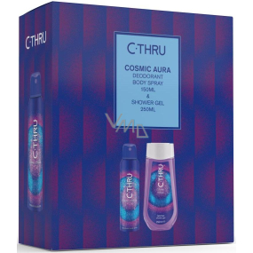 C-Thru Cosmic Aura dezodorant sprej pre ženy 150 m + sprchový gél 250 ml, kozmetická sada