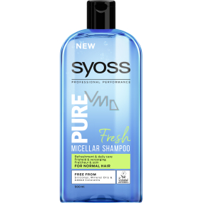 Syoss Pure Fresh osvieženie a dennej starostlivosti, micelárny šampón pre normálne vlasy 500 ml