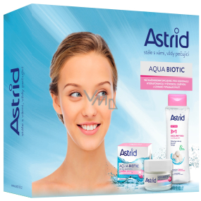 Astrid Aqua Biotic denný a nočný krém pre suchú a citlivú pleť 50 ml + Soft Skin 3v1 micelárna voda 400 ml, kozmetická sada