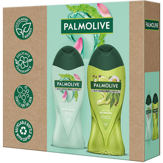 Palmolive Natural Wellness Revitalising sprchový gél 500 ml + Natural Wellness Balancing sprchový gél 500 ml, kozmetická sada