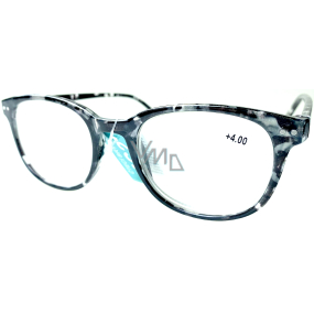 Berkeley Čítacie dioptrické okuliare +4 plast murované bielo-čierne 1 kus MC2198