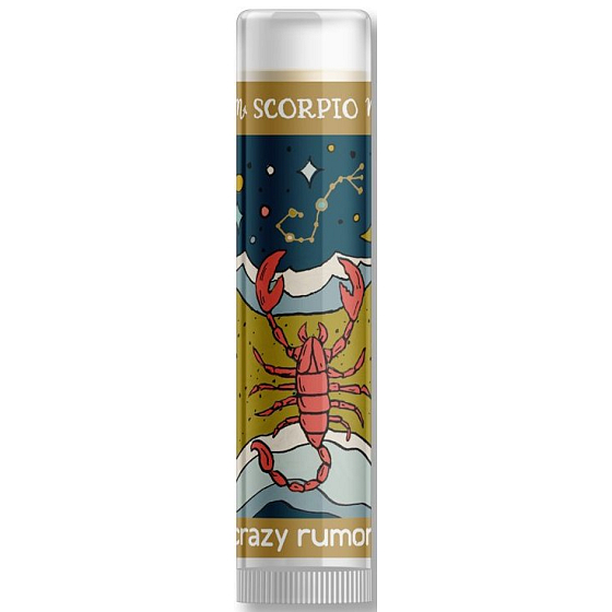 Crazy Rumors Zodiac Škorpión balzam na pery s príchuťou manga, citrónu a lesných plodov 4,4 ml