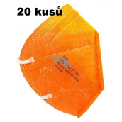 Bari Medical Respirátor chránič zubov 5-vrstvová maska FFP2 oranžová 20 kusov