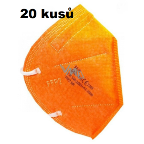 Bari Medical Respirátor chránič zubov 5-vrstvová maska FFP2 oranžová 20 kusov