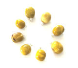 Mokait žltý príves Trommel prírodný kameň, cca 2 cm, kvalita AA, motivačný kameň