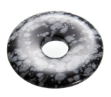 Obsidiánová vločka Donut prírodný kameň 30 mm, záchranný kameň