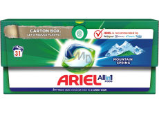 Ariel All in 1 Pods Gélové kapsuly Mountain Spring na pranie bielej a svetlej bielizne 31 kusov