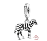 Charm Striebro 925 Zebra kôň v pyžame, prívesok na náramok zviera