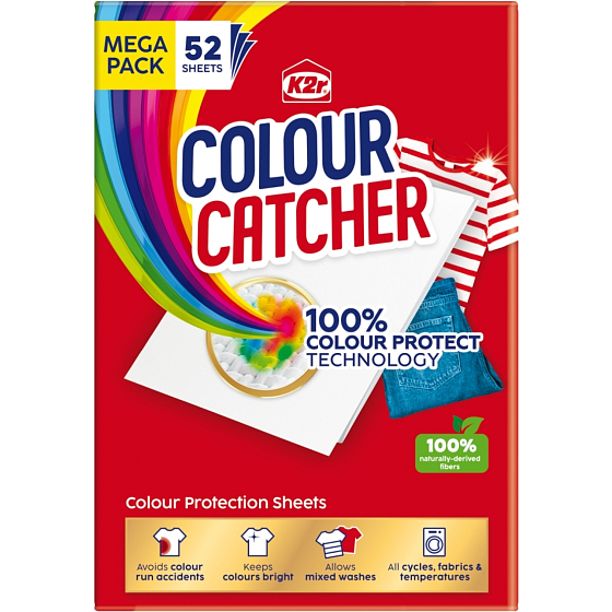 K2R Colour Catcher pracie obrúsky proti obarveniu prádla, 52 ks