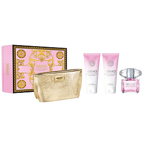 Versace Bright Crystal set toaletná voda 90 ml + telové mlieko 100 ml + sprchový gél 100 ml + taštička, darčeková sada pre ženy