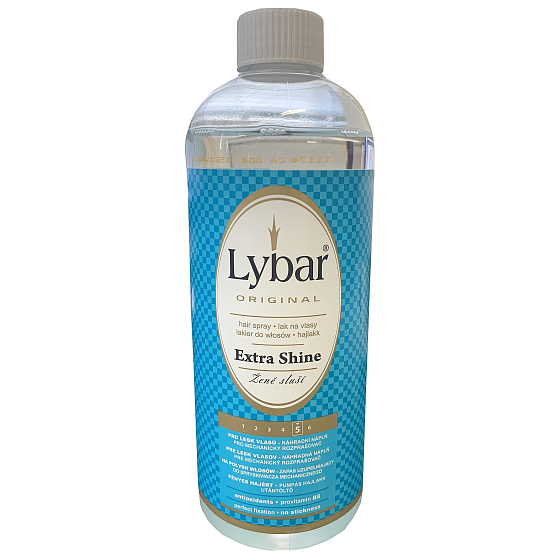 Lybar Žiarivý lesk silno tužiaci lak na vlasy 500 ml náhradná náplň