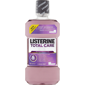 Listerine Total Care Clean Mint ústna voda pre kompletnú ochranu zubov 500 ml