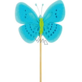 Motýľ z filcu modrý zápich zápich 7 cm + špajle