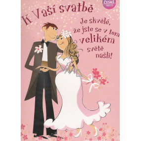 Albi Hracie prianie do obálky K svadbe Deň je krásny Karel Gott a Petra Janů 14,8 x 21 cm