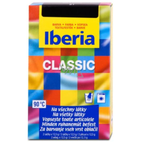 Iberia Classic Farba na textil čierna 2 x 12,5 g