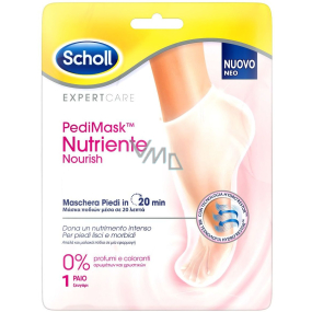 Scholl PediMask Expert Care Coconut Oil 20 minútová vyživujúce maska na nohy s kokosovým olejom, 1 pár navliekacích ponožiek