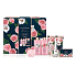 Baylis & Harding Čerstvé ruže sprchový gél 300 ml + pena do kúpeľa 300 ml + mlieko na telo a ruky 130 ml + umývací gél 130 ml + toaletné mydlo 100 g + kúpeľové kryštáliky 100 g + žinka, kozmetická sada