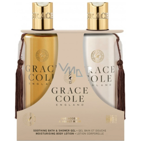 Grace Cole Oud Accord & Velvet Musk - Oudové drevo a zamatové pižmo sprchový gél 300 ml + telové mlieko 300 ml, kozmetická sada