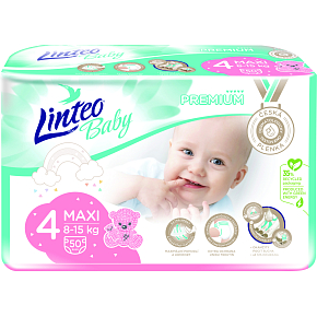 Linteo Baby Premium Maxi detské plienky 8 až 15 kg, 50 ks