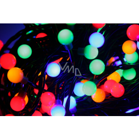 Emos Osvetlenie vianočné farebné guličky 30 m, 300 LED + 5 m prívodný kábel